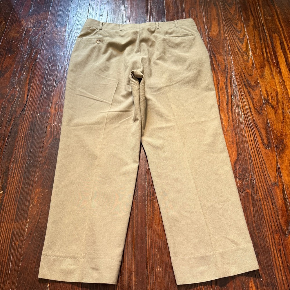 VTG Brooks Brothers Brooksease Pants‎ Mens 36x27 Khaki MADE IN USA Dressy *READ*
